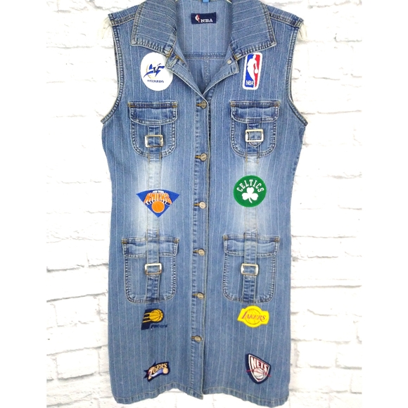 NBA Dresses & Skirts - Rare Vintage 90's NBA Denim Dress M